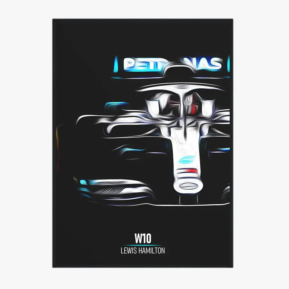 Affiche ou Tableau Mercedes W10 Lewis Hamilton Formule 1