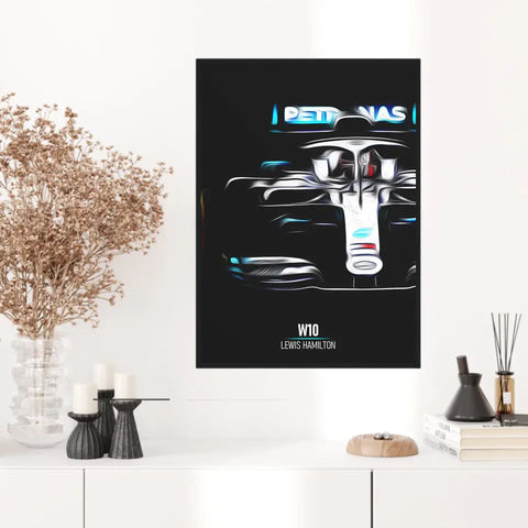 Affiche ou Tableau Mercedes W10 Lewis Hamilton Formule 1