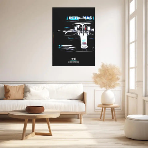 Affiche ou Tableau Mercedes W10 Lewis Hamilton Formule 1