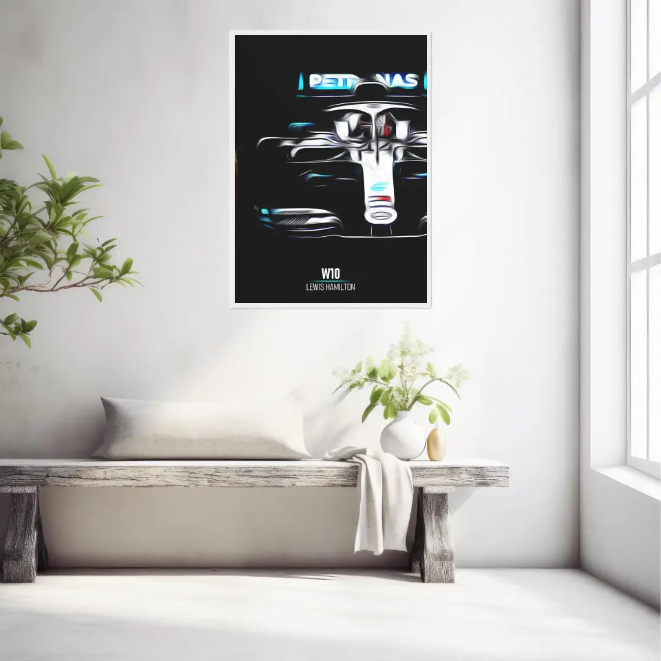 Affiche ou Tableau Mercedes W10 Lewis Hamilton Formule 1