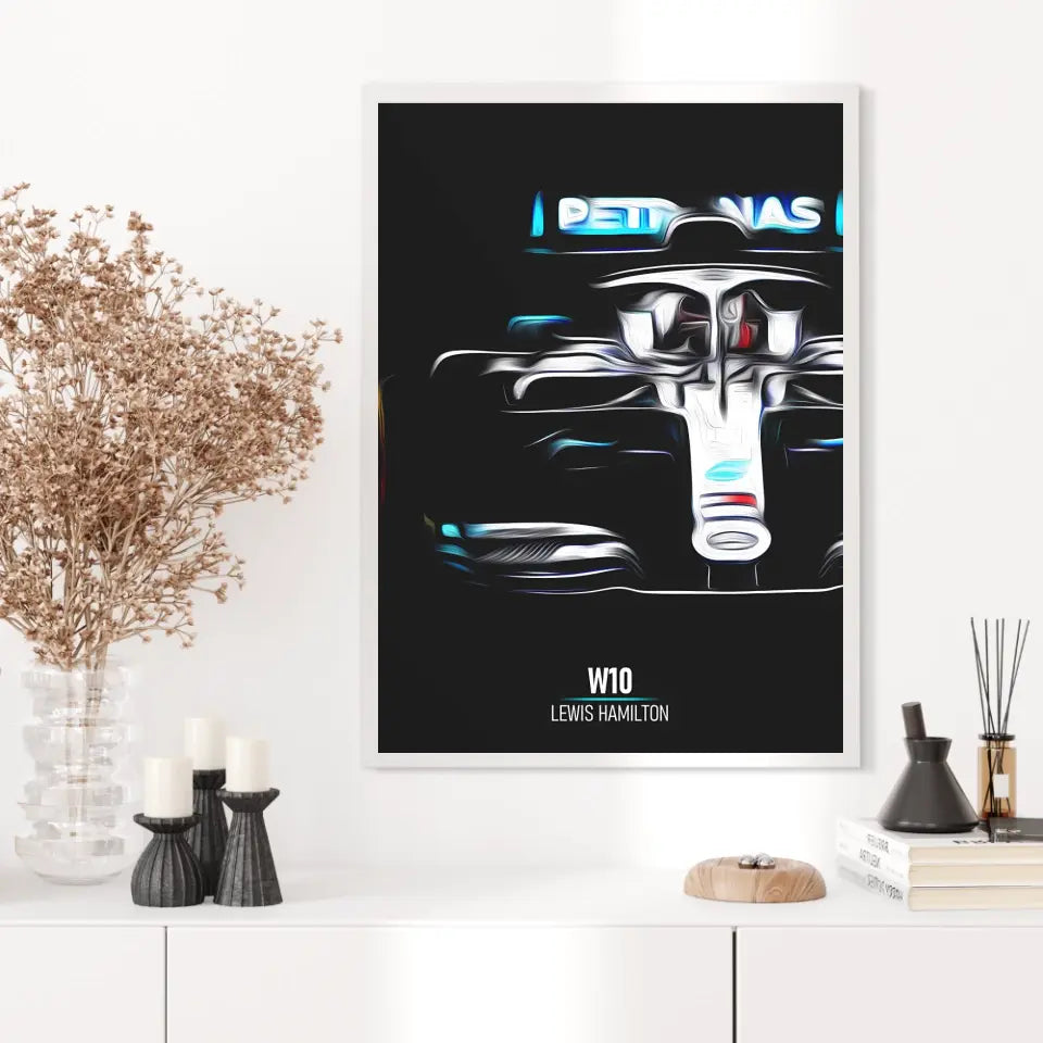 Affiche ou Tableau Mercedes W10 Lewis Hamilton Formule 1