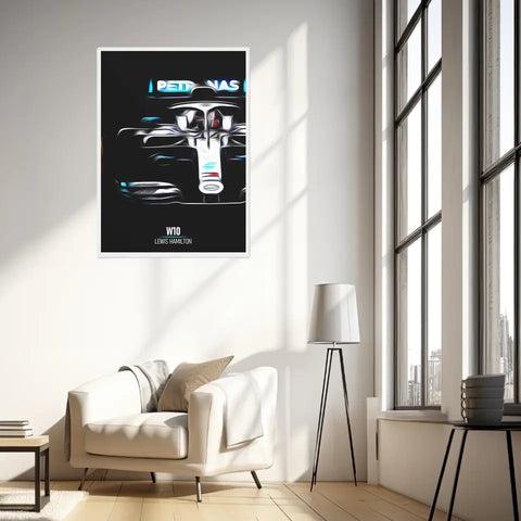 Affiche ou Tableau Mercedes W10 Lewis Hamilton Formule 1