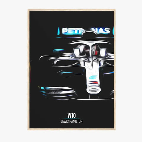 Affiche ou Tableau Mercedes W10 Lewis Hamilton Formule 1