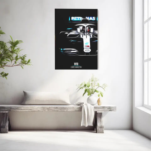 Affiche ou Tableau Mercedes W10 Lewis Hamilton Formule 1