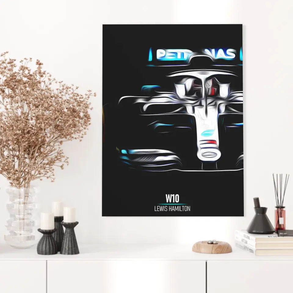 Affiche ou Tableau Mercedes W10 Lewis Hamilton Formule 1