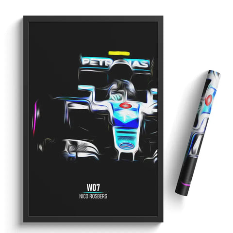 Affiche ou Tableau Mercedes W07 Nico Rosberg Formule 1