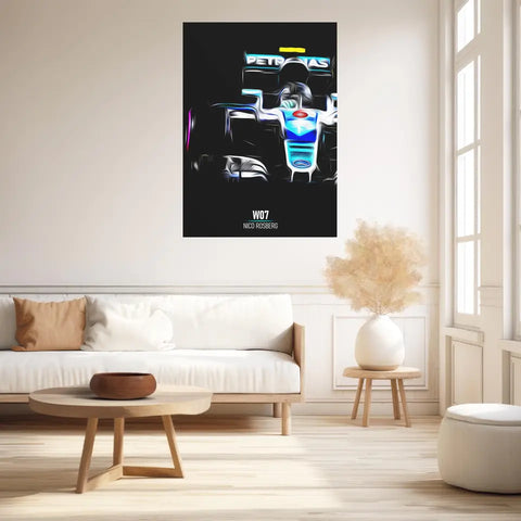 Affiche ou Tableau Mercedes W07 Nico Rosberg Formule 1