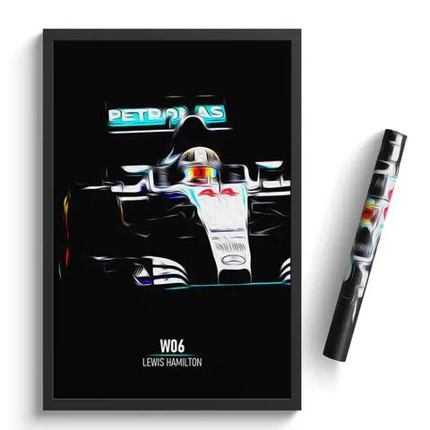 Affiche ou Tableau Mercedes W06 Lewis Hamilton Formule 1