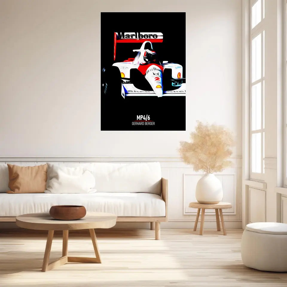 Affiche ou Tableau McLaren MP4 6 Gerhard Berger Formule 1