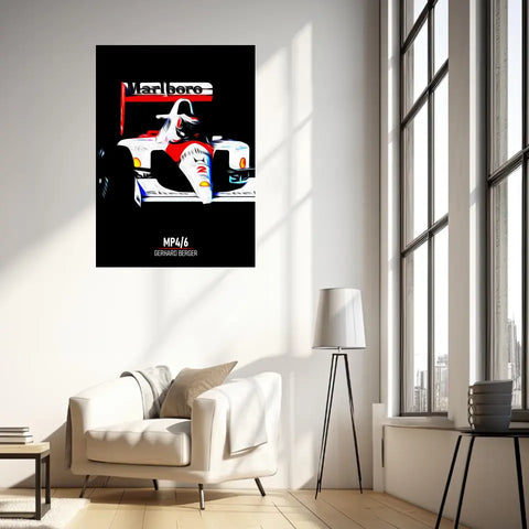 Affiche ou Tableau McLaren MP4 6 Gerhard Berger Formule 1