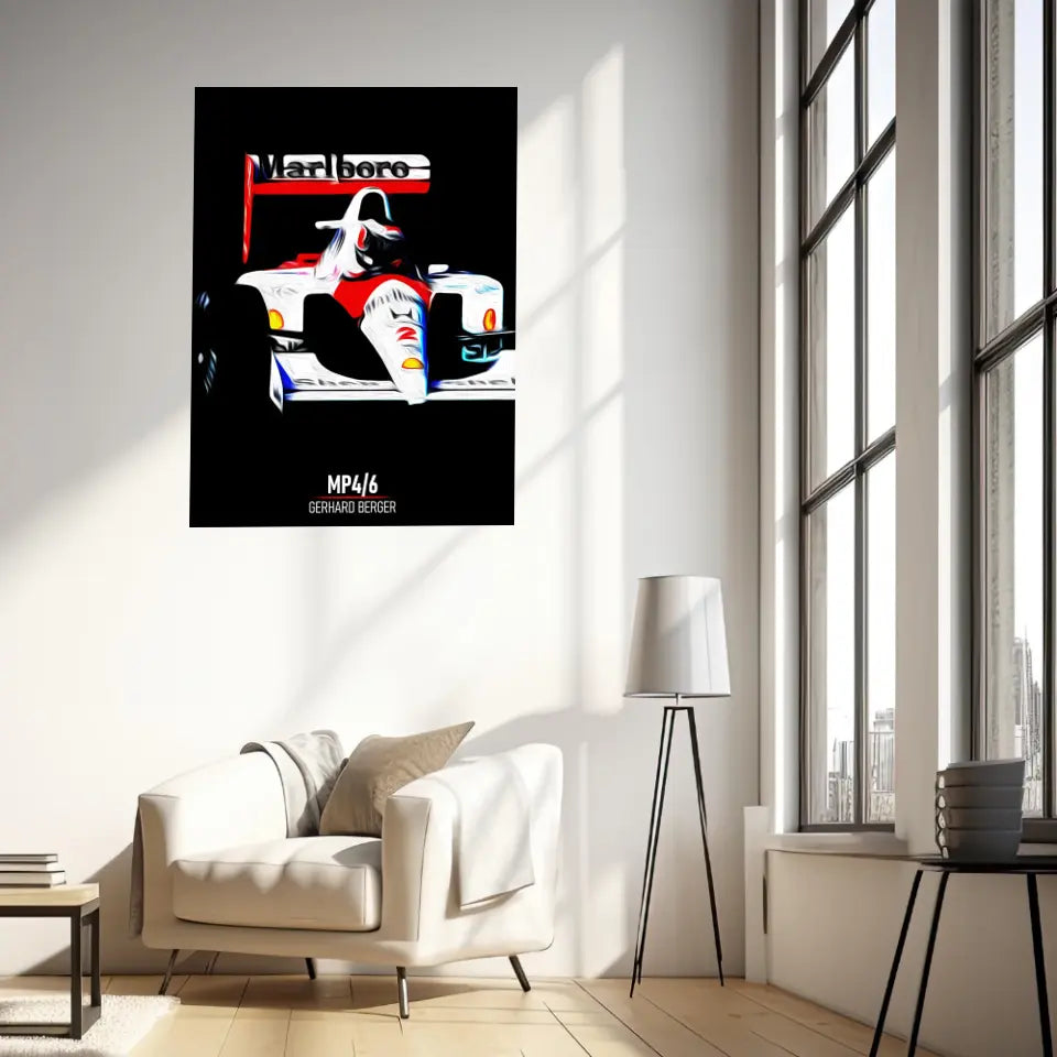 Affiche ou Tableau McLaren MP4 6 Gerhard Berger Formule 1