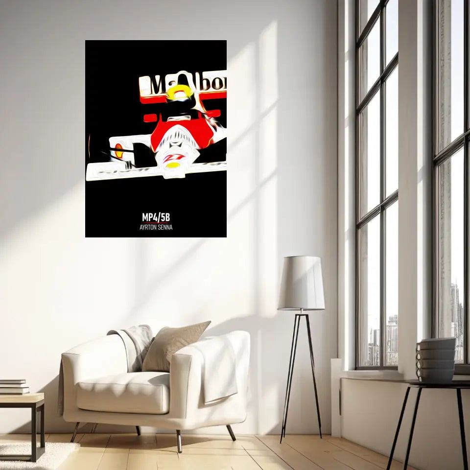 Affiche ou Tableau McLaren MP4 5B Ayrton Senna Formule 1