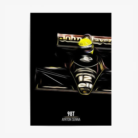 Affiche ou Tableau Lotus 98T Ayrton Senna Formule 1