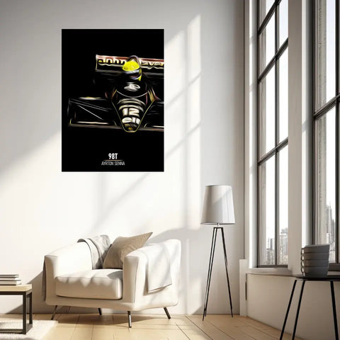 Affiche ou Tableau Lotus 98T Ayrton Senna Formule 1