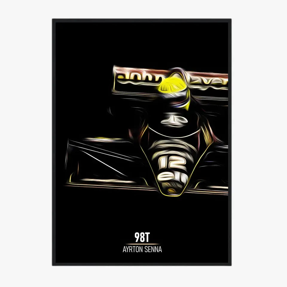 Affiche ou Tableau Lotus 98T Ayrton Senna Formule 1