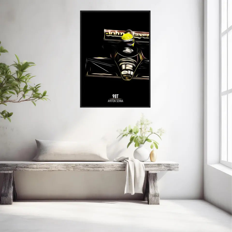 Affiche ou Tableau Lotus 98T Ayrton Senna Formule 1