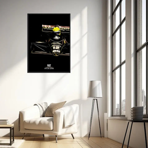 Affiche ou Tableau Lotus 98T Ayrton Senna Formule 1