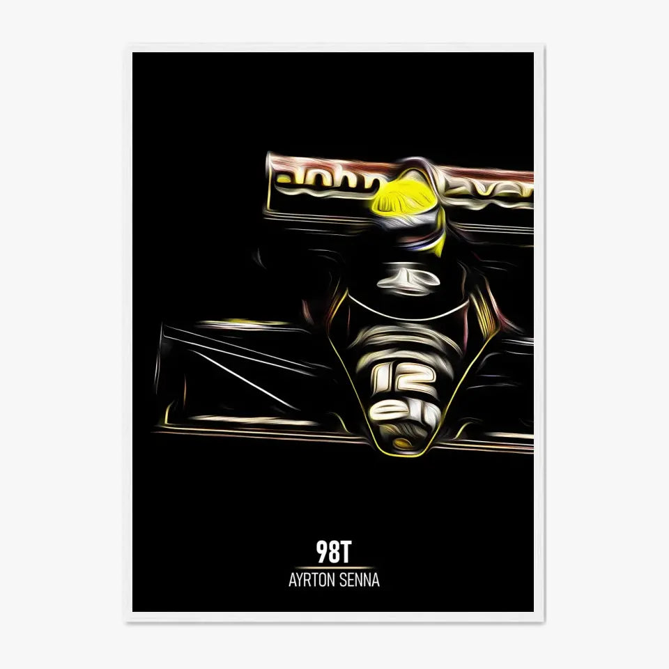 Affiche ou Tableau Lotus 98T Ayrton Senna Formule 1