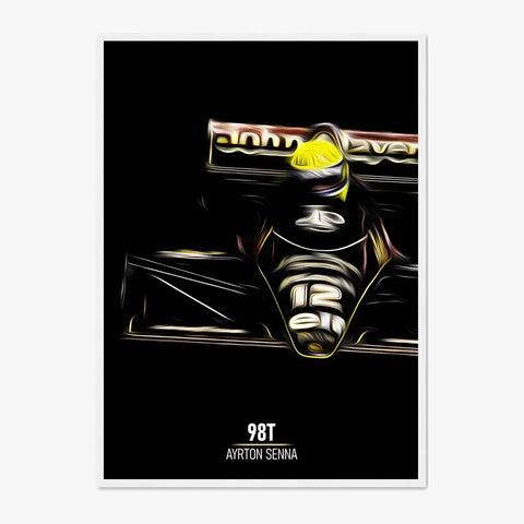 Affiche ou Tableau Lotus 98T Ayrton Senna Formule 1