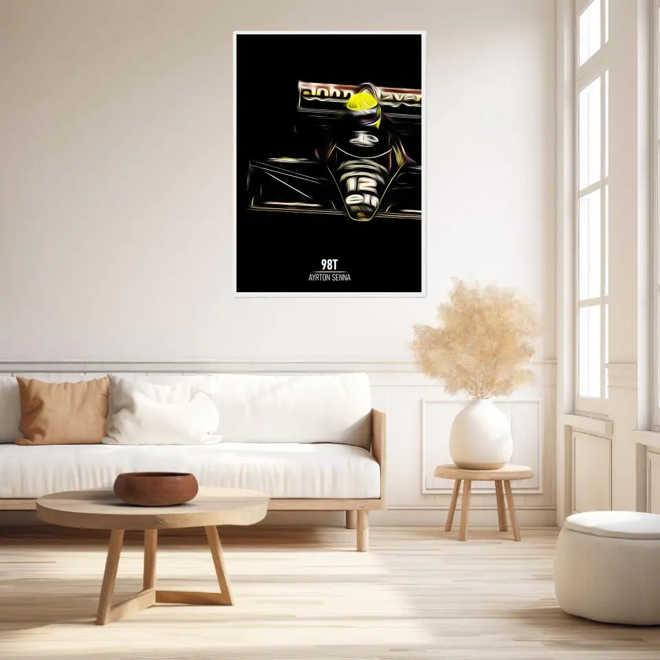 Affiche ou Tableau Lotus 98T Ayrton Senna Formule 1