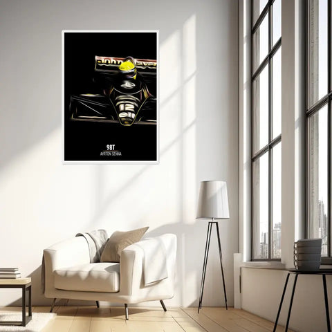 Affiche ou Tableau Lotus 98T Ayrton Senna Formule 1