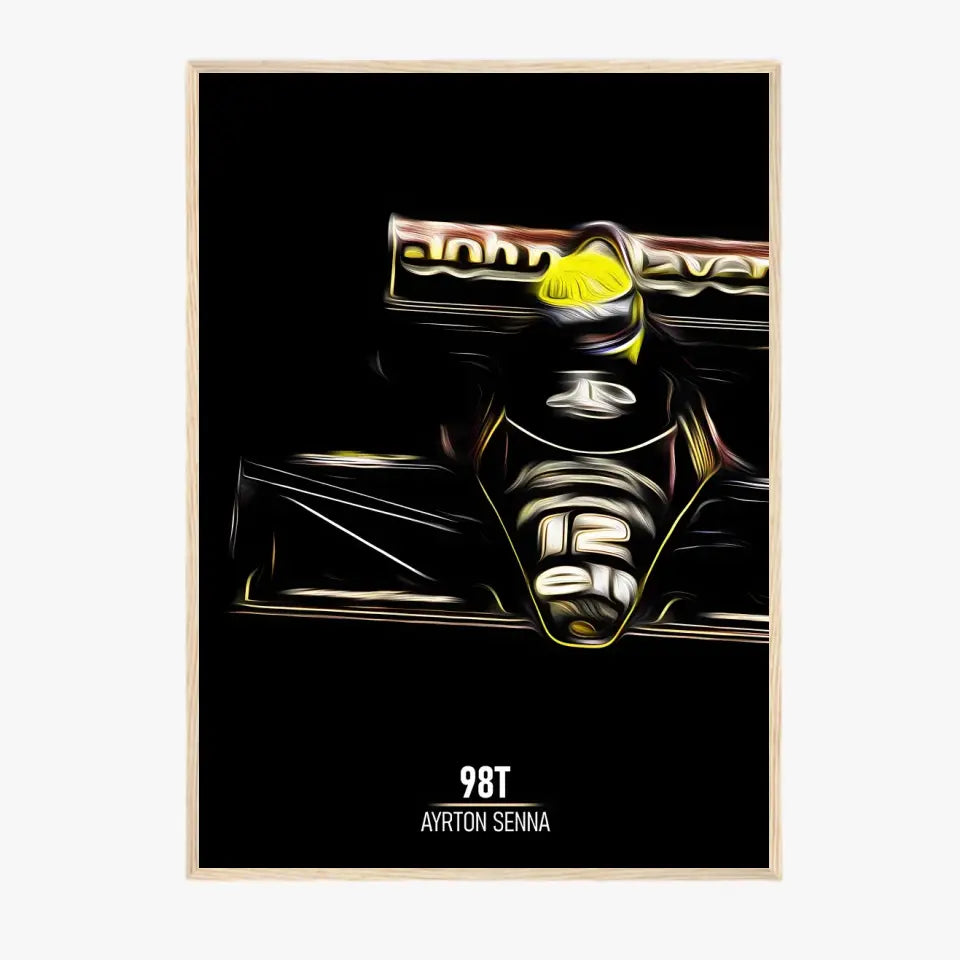 Affiche ou Tableau Lotus 98T Ayrton Senna Formule 1