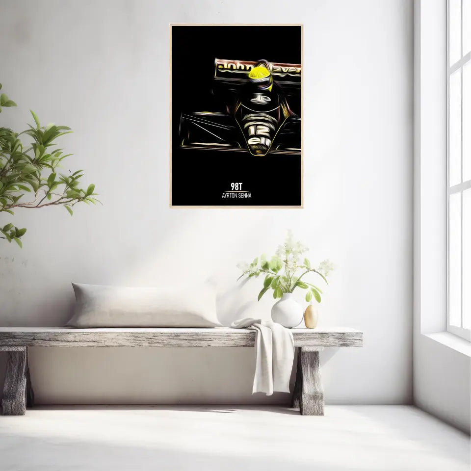 Affiche ou Tableau Lotus 98T Ayrton Senna Formule 1