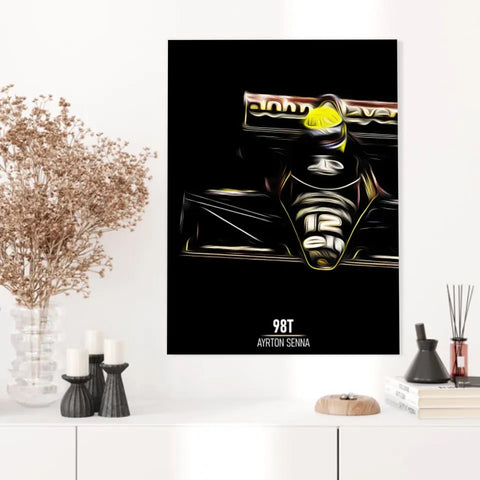 Affiche ou Tableau Lotus 98T Ayrton Senna Formule 1