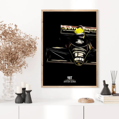 Affiche ou Tableau Lotus 98T Ayrton Senna Formule 1