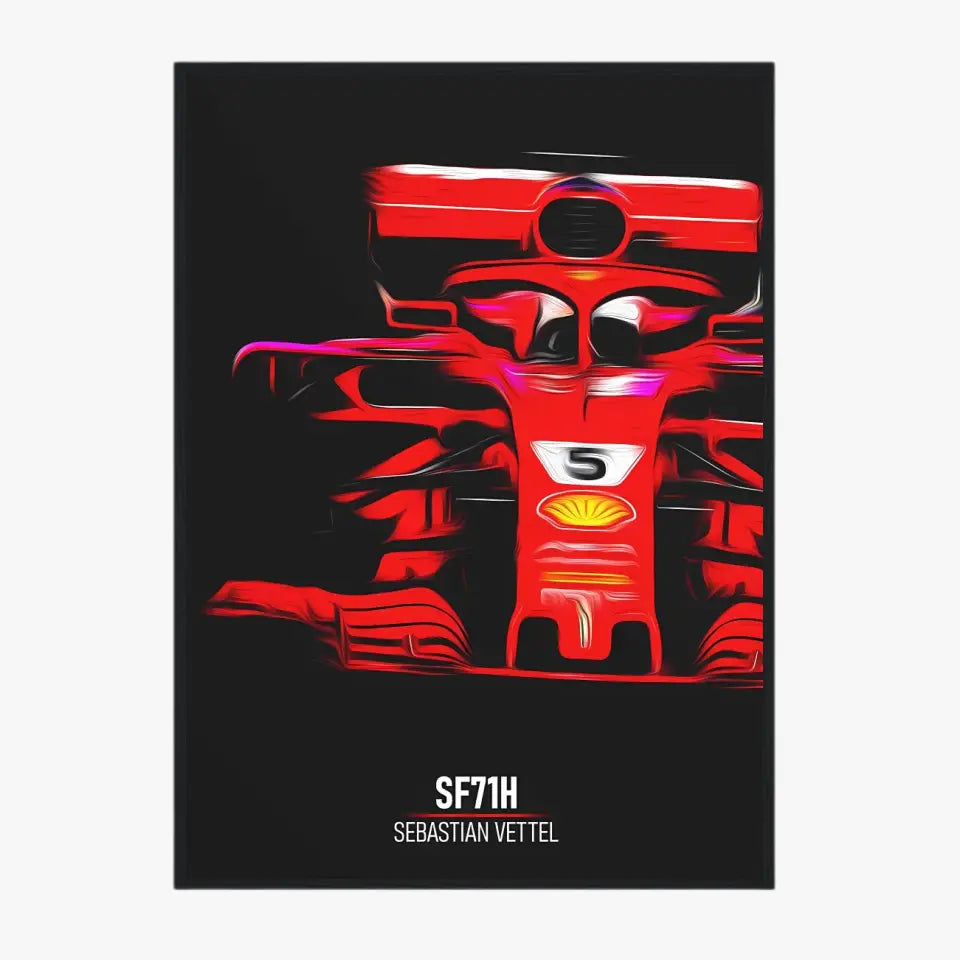 Affiche ou Tableau Ferrari SF71H Sebastian Vettel Formule 1