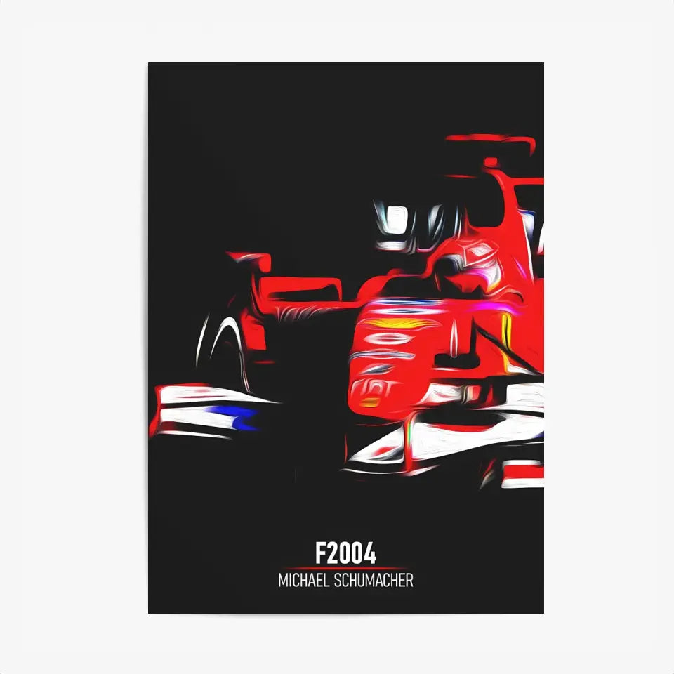 Affiche ou Tableau Ferrari F2004 Michael Schumacher Formule 1