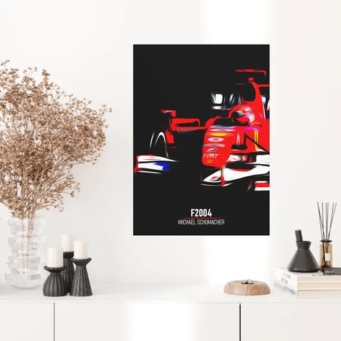 Affiche ou Tableau Ferrari F2004 Michael Schumacher Formule 1