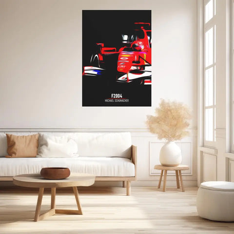 Affiche ou Tableau Ferrari F2004 Michael Schumacher Formule 1