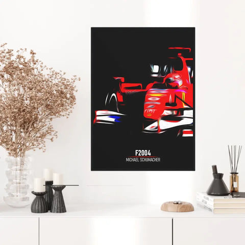 Affiche ou Tableau Ferrari F2004 Michael Schumacher Formule 1
