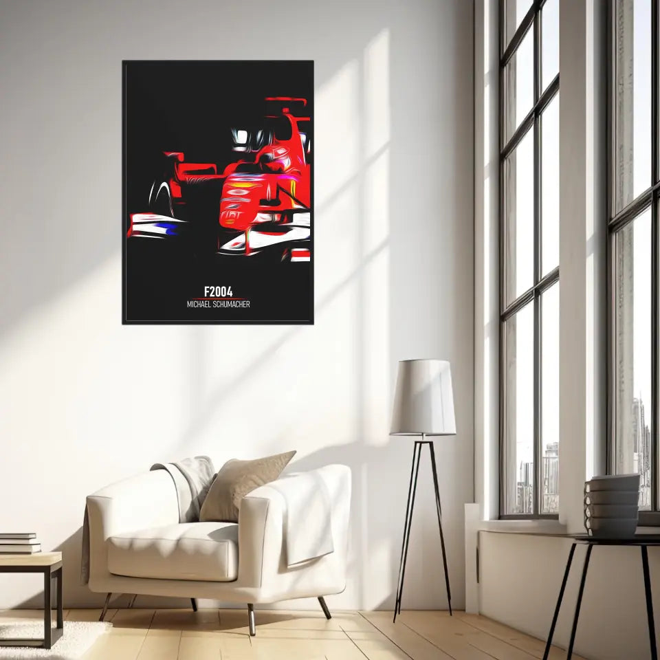 Affiche ou Tableau Ferrari F2004 Michael Schumacher Formule 1