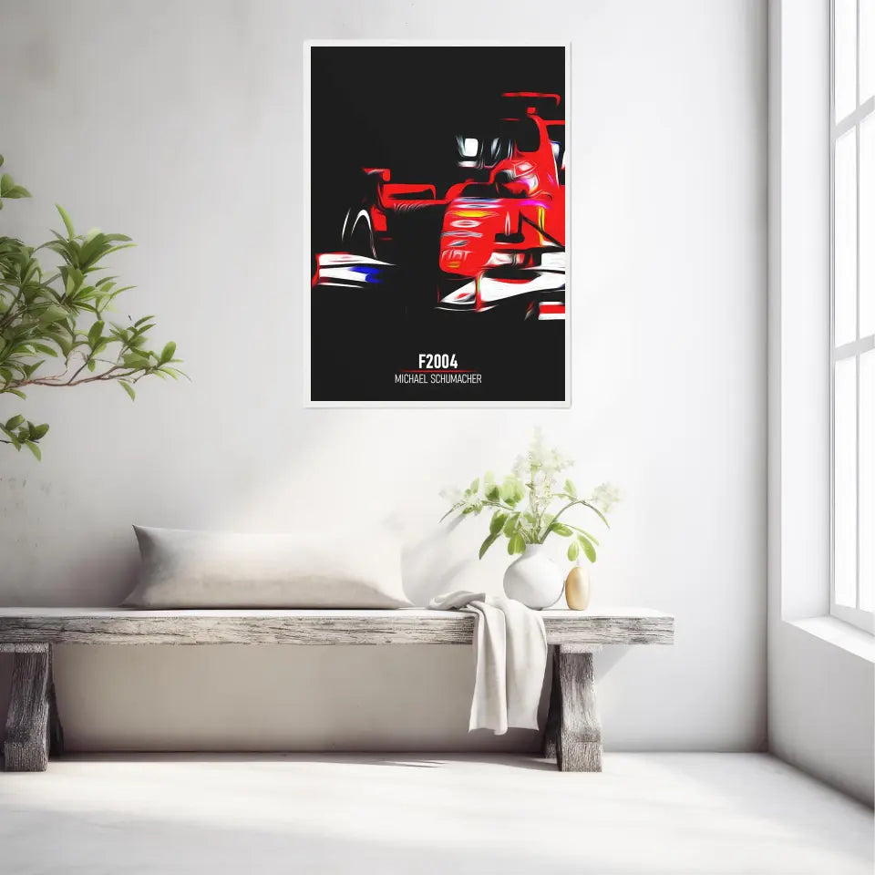 Affiche ou Tableau Ferrari F2004 Michael Schumacher Formule 1
