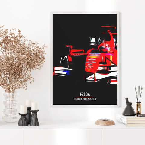 Affiche ou Tableau Ferrari F2004 Michael Schumacher Formule 1