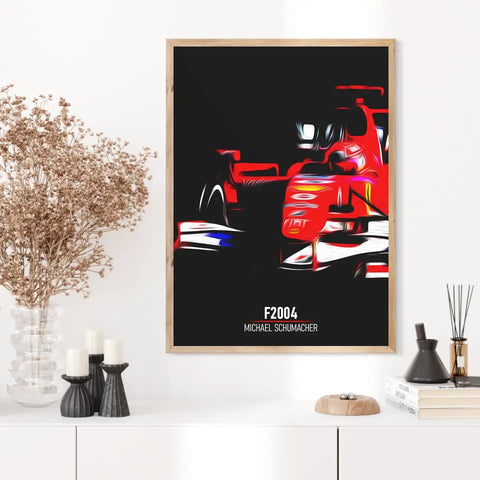 Affiche ou Tableau Ferrari F2004 Michael Schumacher Formule 1