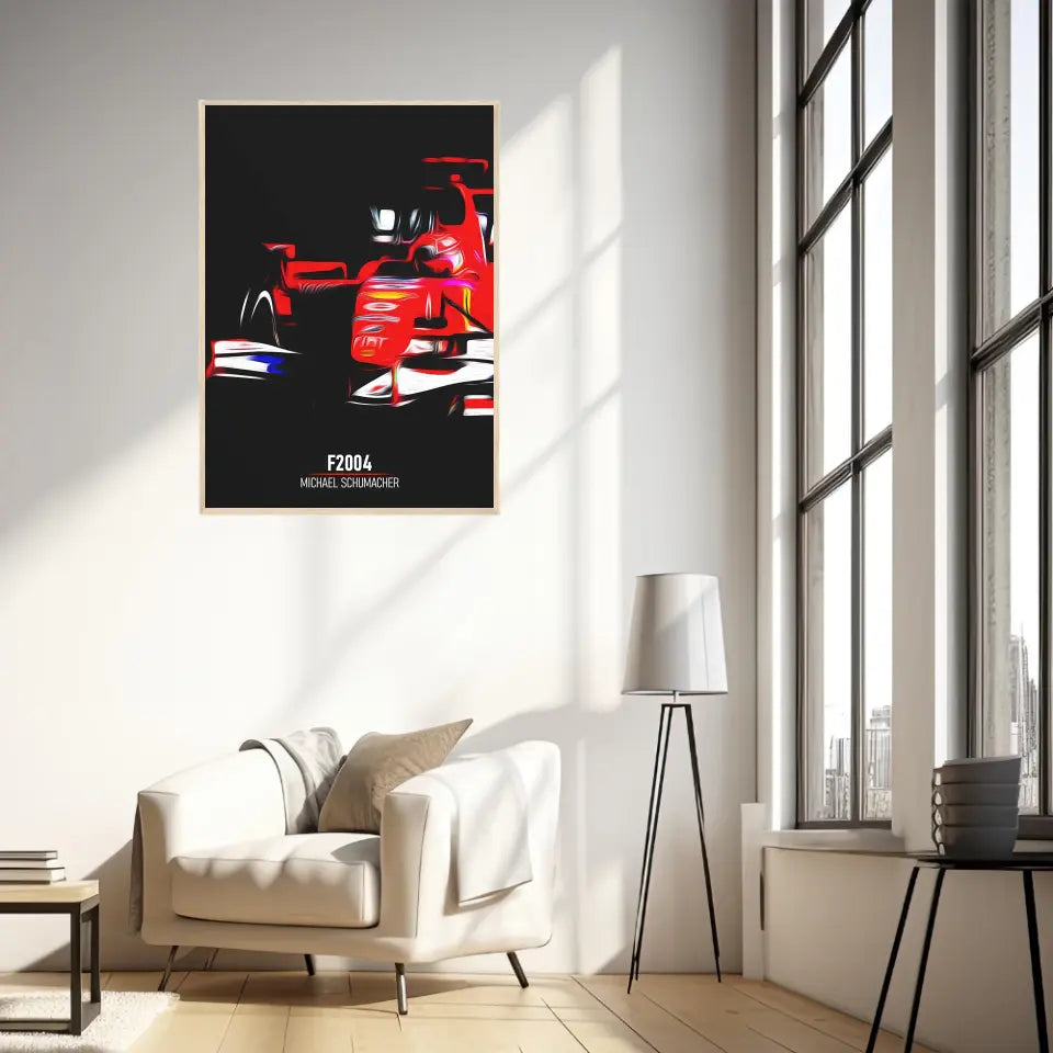 Affiche ou Tableau Ferrari F2004 Michael Schumacher Formule 1