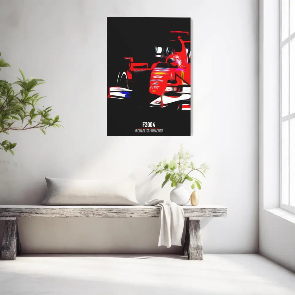 Affiche ou Tableau Ferrari F2004 Michael Schumacher Formule 1