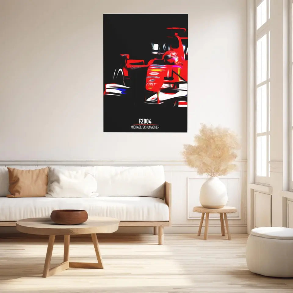 Affiche ou Tableau Ferrari F2004 Michael Schumacher Formule 1