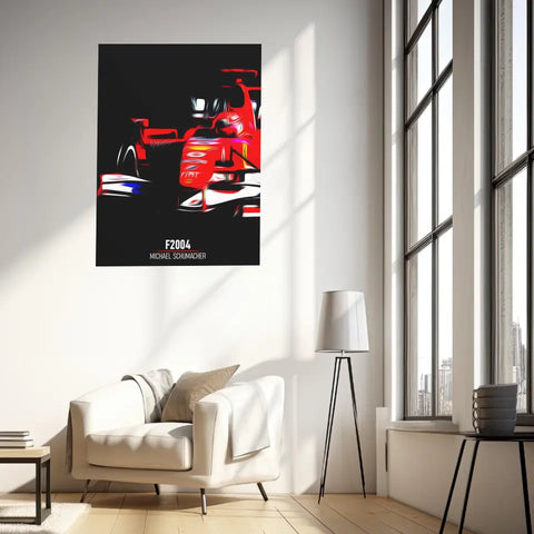 Affiche ou Tableau Ferrari F2004 Michael Schumacher Formule 1