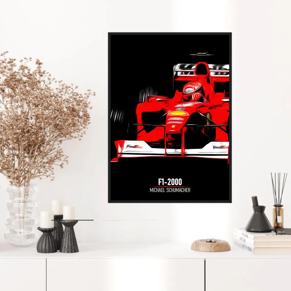 Affiche ou Tableau Ferrari F1-2000 Michael Schumacher Formule 1