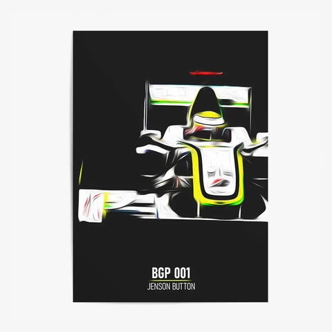 Affiche ou Tableau Brawn BGP 001 Jenson Button Formule 1