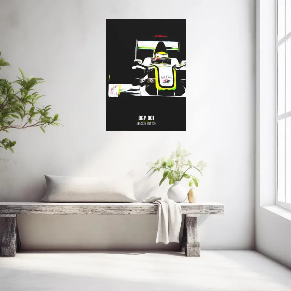 Affiche ou Tableau Brawn BGP 001 Jenson Button Formule 1