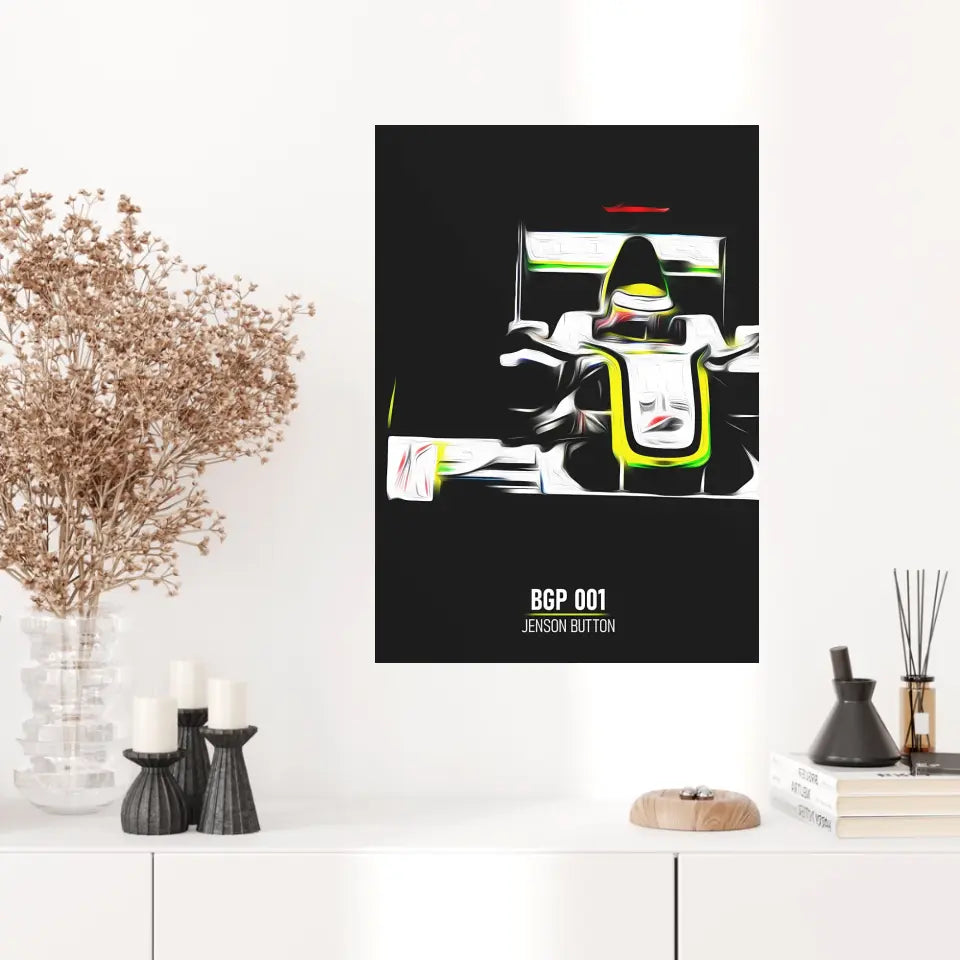 Affiche ou Tableau Brawn BGP 001 Jenson Button Formule 1