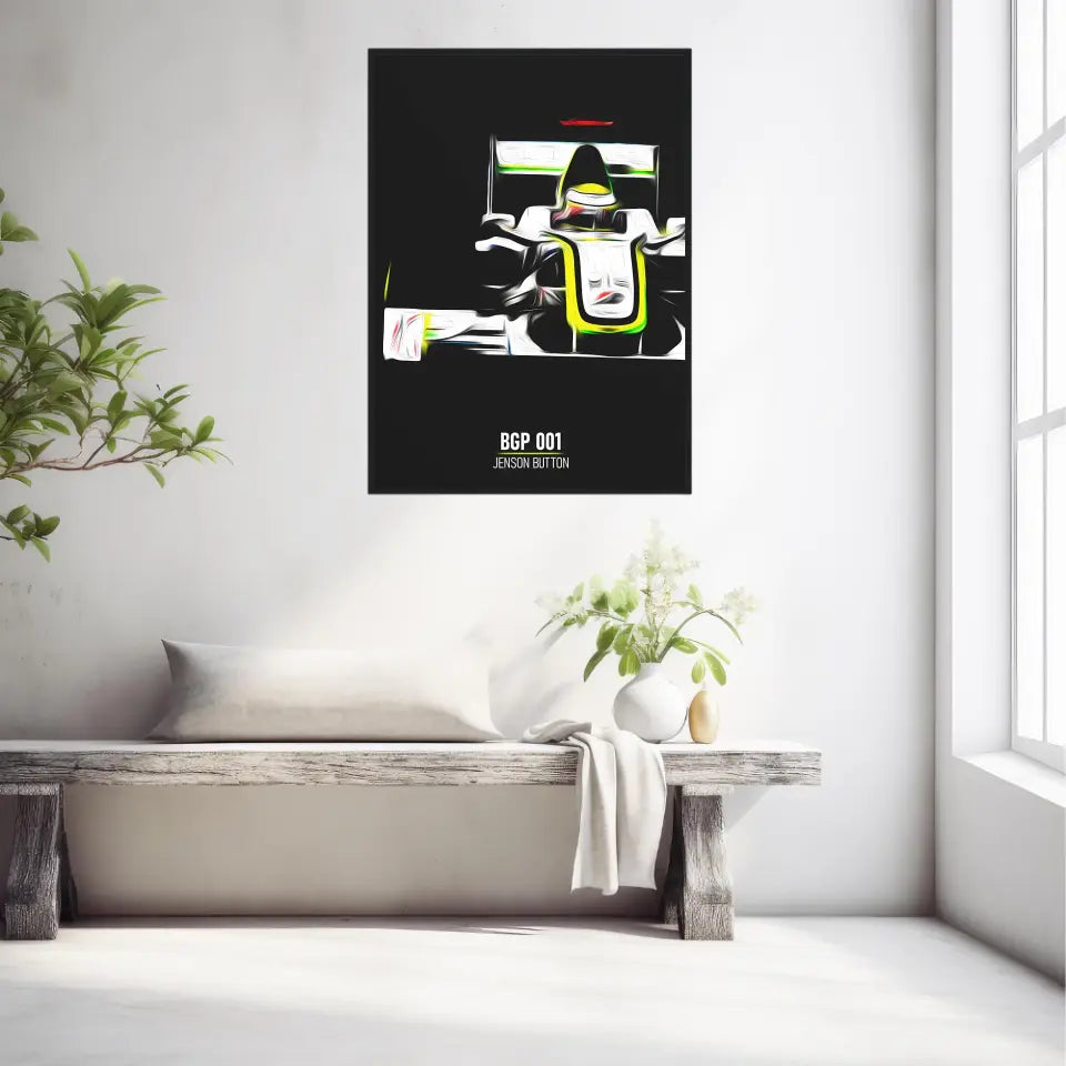 Affiche ou Tableau Brawn BGP 001 Jenson Button Formule 1