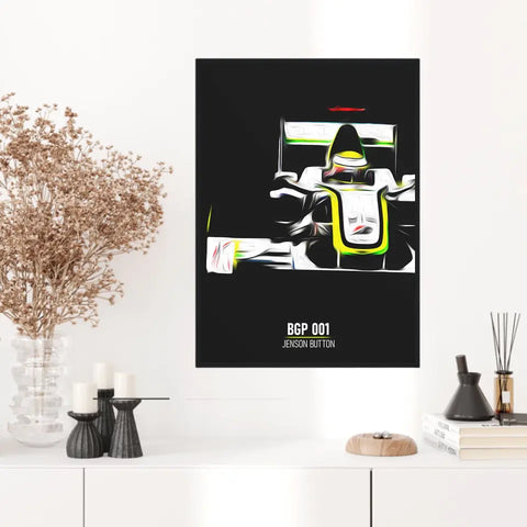 Affiche ou Tableau Brawn BGP 001 Jenson Button Formule 1