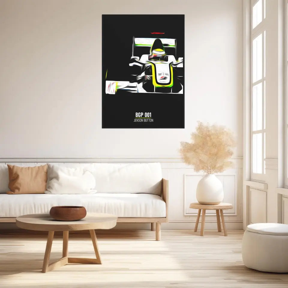 Affiche ou Tableau Brawn BGP 001 Jenson Button Formule 1