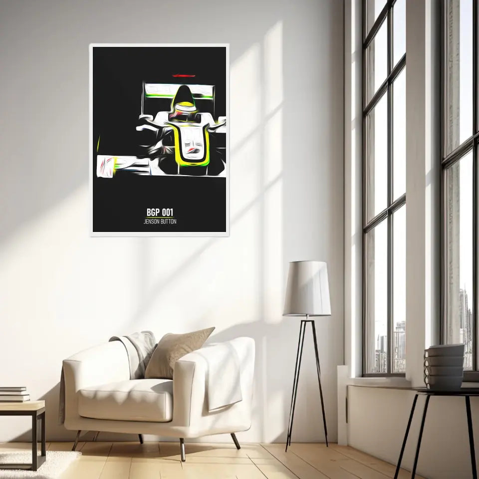 Affiche ou Tableau Brawn BGP 001 Jenson Button Formule 1